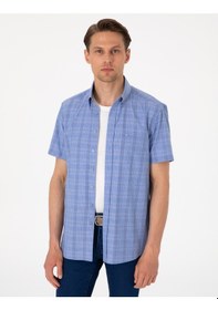 Resim Pierre Cardin Erkek Mavi Gömlek Kısa Kollu 50307083-vr036 Mavi 