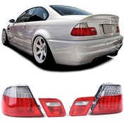 Resim Bmw E46 1998-2001 Coupe 2.kapı Kırmızı Beyaz Leli Arka Stop 