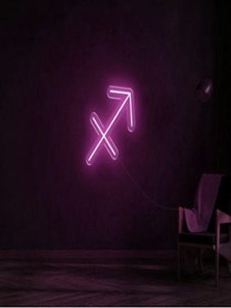 Resim BİZ BU İŞİN KEYİF KISMINDAYIZ YAY Burcu Sembolü Pleksi Neon Tabela 