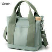 Resim Çok Cepli Kanvas Tote Çanta Yeşil Et Çok Renkli 