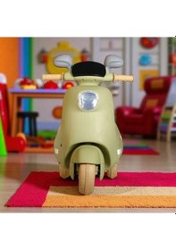 Resim Pedallı Ve Ebeveyn Kumandalı Işıklı Çocuk Akülü Motoru - Mini Retro Scooter Pembe 