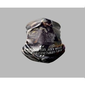 Resim Türk Askeri Motorcu Buff Maske Outdoor Boyunluk Unisex Bandana Siyah 