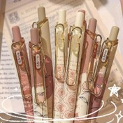 Resim 4'lü Paket Mule Rose ve Şiir Jel Kalem Yüksek Değerli Retro Serisi Basınçlı Jel Kalem Hızlı Kuruyan Mürekkep ile 0.5mm İnce Uçlu Geri Çekilebilir Kalem Okullarda ve Ofis Malzemelerinde Sorunsuz Yazım için 