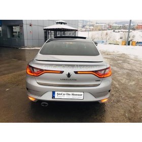 Resim Renault Megane 4 Sedan Kasa Bagaj Üstü Spoiler Piano Black-Beyaz Parlak Siyah N11.2968 