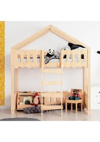 Resim Markaawm Markaawm Montessori Ranza Çocuk Karyola Çatılı Oyun Evi Elephant Akçaağaç 