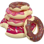 Resim 1 adet Şişme Donut Yüzme Halkası - Yetişkinler ve Çocuklar için Renkli PVC Havuz Şişesi, Yaz Eğlencesi, Plaj ve Havuz Kenarı Rahatlaması için Dayanıklı Su Salonu Şişesi | Eğlenceli Tasarım | Dayanıklı PVC Malzeme 