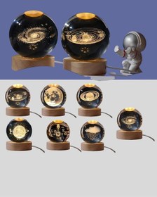 Resim Bfs Usb Li 3d Astronot Kristal Küre Modern Uzay Temalı Gece Lambası 