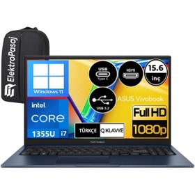 Resim ASUS Vivobook X1504VA-NJ426WEP14 Intel i7-1355U 12 GB 2TB SSD 15.6" Full HD Windows 11 + EP Çanta 