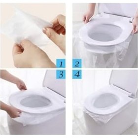 Resim Örtüsü Tek Kullanımlık Klozet Poşeti Klozet Kapak Örtüsü Dispenseri 50 Adet Siyah 