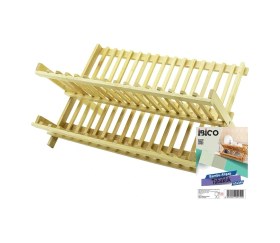 Resim Ahşap Bambu Bulaşık - Tabaklık Tezgah Üstü 43x43cm Kahverengi 