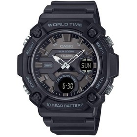 Resim Casio Aeq-120w-1bvdf Quartz Silikon Siyah 10 Atm 52 Mm Erkek Kol Saati Siyah 