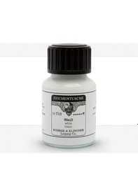 Resim Rohrer&klingner Kaligrafi Mürekkebi Zeichentusche 29-airbrush-fırça-divit-sulu Boya 50ml-710-white Çok Renkli 
