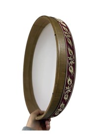 Resim İçten Akortlu Film Bendir Cam Derili Ceviz Kasnak 45cm Kılıflı 