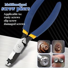 Resim Paslı, kayan ve hasarlı vidaların çıkarılması için çok fonksiyonlu Krom Vanadyum Çelik Pense - Tel Soyma, Sıkma ve Çekme Fonksiyonları - Kaymaz Kulp - Ev ve Endüstriyel Makine Tamiri için Uygun 