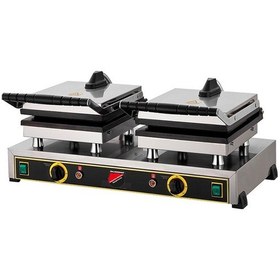 Resim Işıkgaz Silverinox Endüstriyel Elektrikli Çiçek Kare Waffle Makinesi 