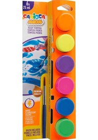 Resim Carioca Tempera Suluboya Süper Yıkanabilir Fırçalı 25 Ml 6 Renk Fosforlu 