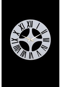 Resim Roma Model Metal Lazer Kesim Akar Sessiz Mekanizmalı Duvar Saati 40 40 Cm -m028 Beyaz 