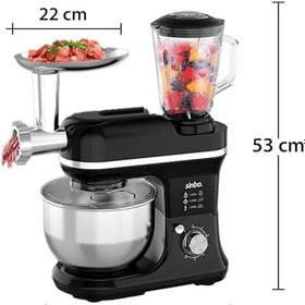 Resim Sinbo SMX-2772 – 1200W, 5L Çelik Hazneli, Hamur Yoğurma, Kıyma Makinesi – Smoothie ve Blender Makinesi 