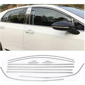 Resim Vw Golf 8 2020 Sonrası Cam Çerçevesi Krom 12 Prç. P.çelik 