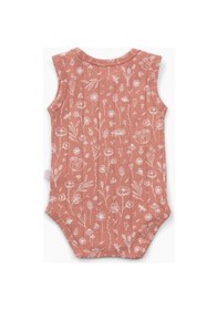 Resim Boumini Kolsuz Bebek Çıtçıtlı Atlet Müslin Bebek Body Bahar Çiçekli Kiremit-kiremit Kiremit 