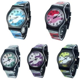 Resim Yeşil Boom Boom Moda Yuvarlak Arama Analog Kuvars Kayış Çocuk Çocuk Bilek Plastik Gündelik Saat Hediye 