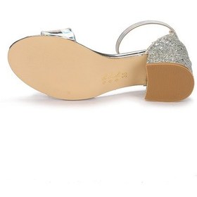 Resim Kiko Kids Sheila Günlük Kız Çocuk 3 Cm Topuklu Sandalet Abiye Ayakkabı Gümüş 