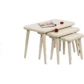 Resim Zigon Osm Class Tabla Ayak Sehpa Parlak Krem Kayın Retro A 