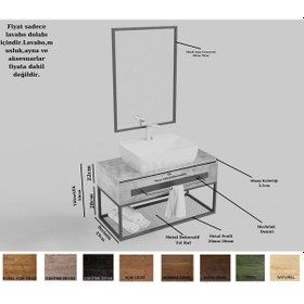Resim Ntconcept Artes Doğal Ahşap Lavabo Dolabı Hilton 70Cm Açık Ceviz 