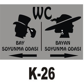 Resim Pvc Dekota Uyarı - Ikaz Levhası Bay Bayan Soyunma Odası Yazılı (258810556) 