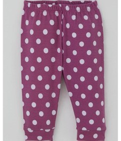 Resim Breeze Kız Bebek Pijama Takımı Omuzdan Patlı Beyaz Puantiye Desenli 4 Ay-1 Yaş, Eflatun Eflatun 