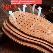 Resim 2'li 4'lü Gerçek Ayakkabı Tabanlığı, Düşünceli Tasarım / Kuru ve Nefes Alabilir Üst Katman Sığır Derisi İç Tabanlık, Kalınlaştırılmış Anti-Koku Pedleri, Rahat Malzeme (Çift Kullanım için Tavsiye Edilir) 