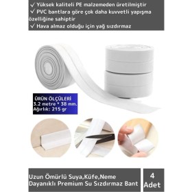 Resim Wintoup Suya & Küfe & Neme Dayanıklı 3.2 Metre Mutfak Lavabo Pencere Kenar Ultra Yalıtım Bandı 4 Adet 