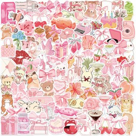 Resim 100 adet Pembe Cennet Karikatür Decal - Kendinden yapışkanlı PVC Çıkartmalar DIY Kaykaylar, Bagajlar, Kasklar ve Daha Fazlası İçin - Yeniden Kullanılabilir Karışık Renkli Düzensiz Şekillerle Eğlenceli Hayvan ve Çiçek Tasarımları, Kaykay Çıkartmaları, Eğlenceli Tasarım, Kendinden Yapışkanlı Çıkartmalar 