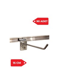 Resim Kanallı Pano Kancası 15 Cm Raf Askısı Raf Kancası Mağaza Düzenleme 90 Adet 