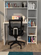 Resim Moonlife Duru Kitaplıklı Çalışma Masası Beyaz 