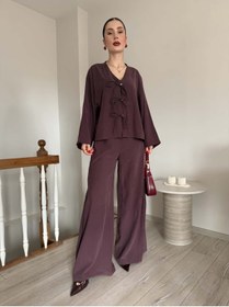 Resim YK FASHION Bağlama Detaylı Kimono Takım 