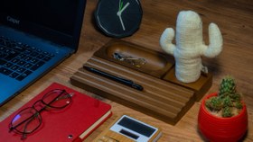 Resim Kayigo Woody Açık Kahverengi Üçlü Ofis Seti - Krem Kaktüs 