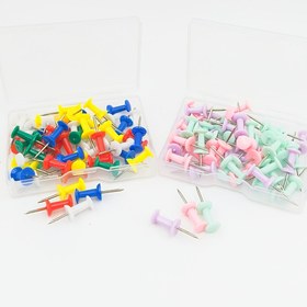 Resim 50/400 adet Renkli İtme Pimleri, Plastik Saklama Kutusu ile Küçük Çok Renkli I-Şekilli Pimler, Ofis Bülten Panoları için Sevimli Macaron-Renkli I-Pimler, Ev Duvar Dekoru, Mantar Panolar & Fotoğraf Duvarları, Standart Boyut 23mm 