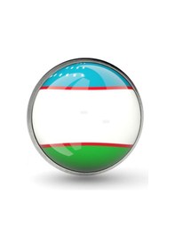 Resim Özbekistan Uzbekistan Bayrak Rozeti - Paslanmaz Çelik Yuvarlak Yaka Rozeti Çok Renkli 