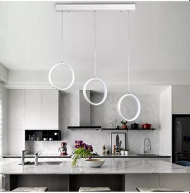Resim 3lü Halka Model Sarkıt Modern Led Beyaz Işık Ultra Powerı 