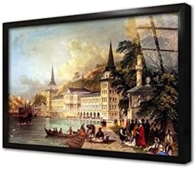 Resim Kuleli Asker Lisesi Osmanlı Dönemi Çerçeveli Cam Tablo 20x30 cm CB21137 