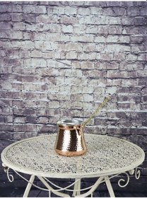 Resim Topak Kalın Bakır Sütlük Cezve 