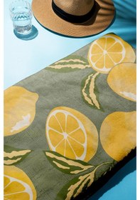 Resim Dijital Baskı Plaj Deniz Havlusu Limon Desenli Peştamal Hvl0084 Renkli 