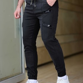 Resim Erkekler için Cepli, Rahat Bağcıklı Pamuk Karışımlı Ekose Nakışlı Grafik Baskılı Bol Paça Eşofman Pantolon, Dış Mekan Aktiviteleri İçin Hediye 