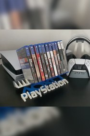 Resim Genç 3D PlayStation Oyun Standı | PS5 & PS4 Oyun Kutusu Düzenleyici | Masa ve Raf Organizer 