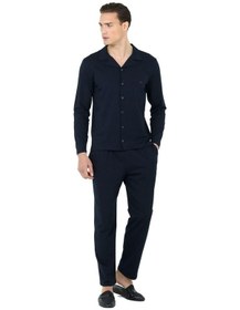 Resim D's Damat Erkek Klasik Pijama Takımı Lacivert Lacivert 