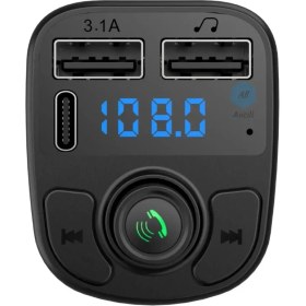 Resim Fm Transmitter Bluetooth Araç Kiti Mp3 Usb-Typce Oto Müzik Çalar Çakmaklık Girişli 