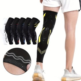 Resim Erkekler ve Kadınlar İçin Diz Destekleri, Diz ve Baldır Pedleri ile Birlikte ve Sporlar İçin Tasarlanmış Basketbol ve Koşu İçin Diz ve Uyluk Sıkıştırma Kollukları. 