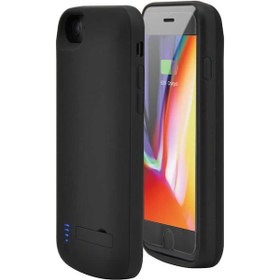 Resim Noktaks - İphone Uyumlu 7 - Şarjlı Kılıf Standlı Led Göstergeli Powerbank Kılıf - Siyah 