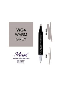 Resim Çift Uçlu Marker Grafik Çizim Kalemi Wg4 Sıcak Gri 
